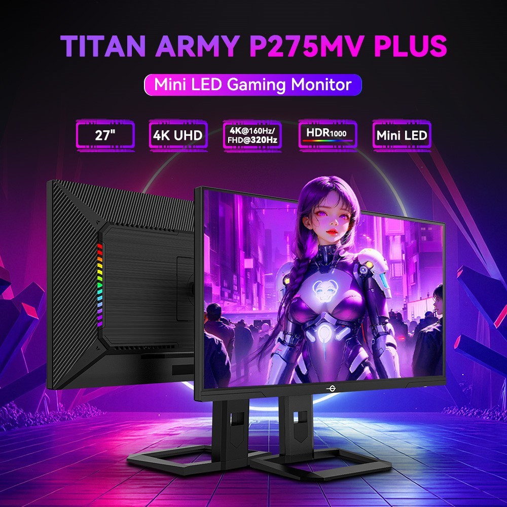 TITAN P275MV PLUS Gaming Monitor 16:9 Fast IPS UHD 160Hz Dual Mode