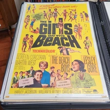 Vintage - 1965 - Girls on the Beach - 27x41 Poster- Beach Boys, Leslie Gore!