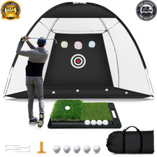 Golf Net for Hitting Practice 10 x 7FT Golf Training Net with Mat and Target