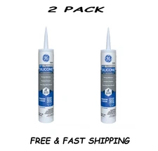 ( 2 PACK) GE Silicone 1 All Purpose Sealant Window & Door, Clear 10.1 fl oz