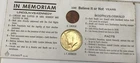 1964 Kennedy 1/2$ Coin With Golden Tone And Lincoln Cent, Nice Memoriam (Silver)