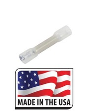 100 Heat Shrink Crimp White 24-22 AWG Butt Splice Connector Wire Terminal USA