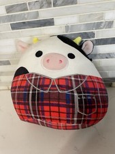 Kellytoy Squishmallows 7  Connor the Cow With Plaid Flannel 2022 Squad