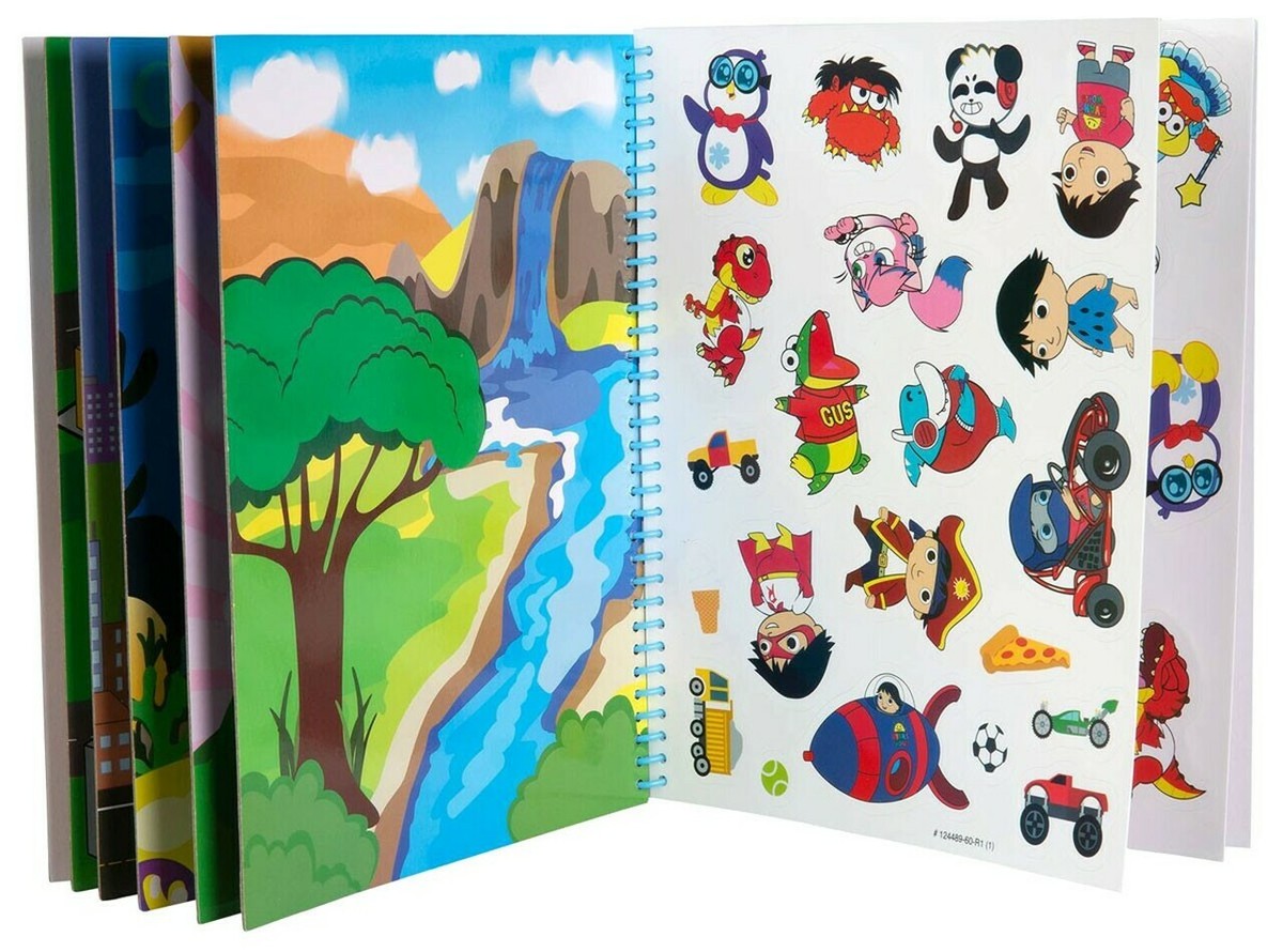 2x Pocket Watch Ryan's World Red Titan Adventure Pad Book 36 Reusable  Stickers