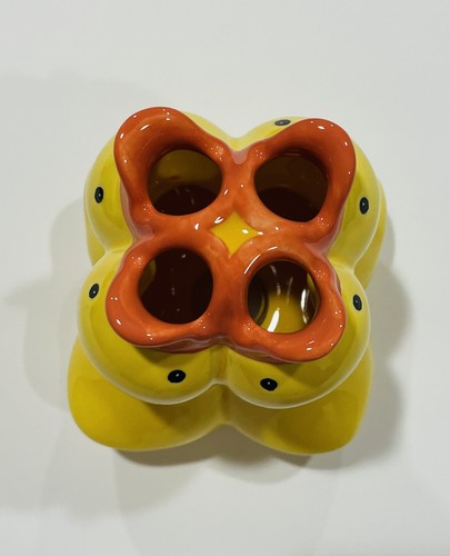 Vintage Rubber Ducky Handpainted Ceramic 3 pcs Bathroom Set New - Picture 3 of 11