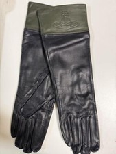 Vivienne Westwood Sheepskin Gloves 21Cm Black And Green