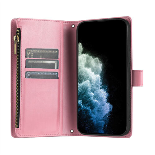 For Samsung Galaxy A72 A51 A04 Zipper Leather Flip Wallet Card Slot Case Cover - Picture 46 of 75