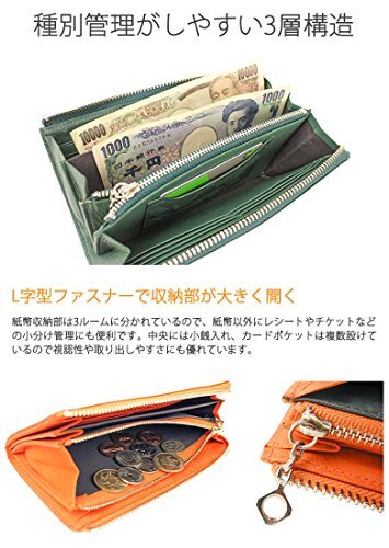 No.599【chemicalDENIM✖️stripe Longwallet】 PORTER WONDER Long wallet L-shaped zipper 342-06033 Navy NEW