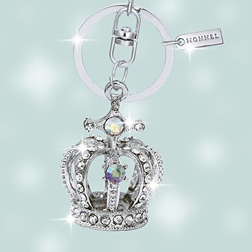 Crown Key Rings Bling Crystal 3D Crown Design Keychain Key Ring with Pouch Bag MZ850-1 ...