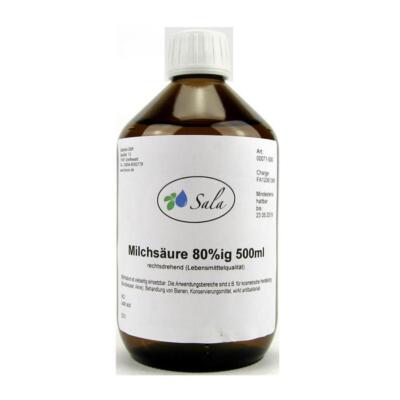 Sala Milchsäure AHA Lactic Acid E270 80%ig L+ rechtsdrehend 500 ml Glasfl.