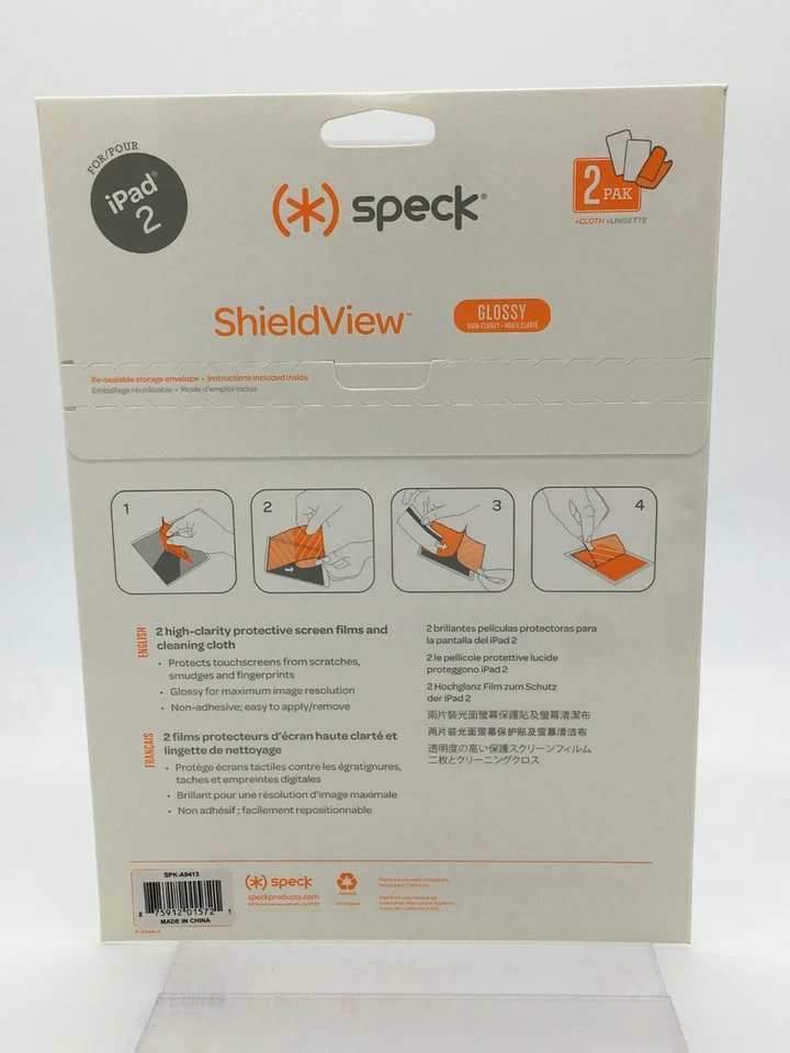Speck Products ShieldView Screen Protector for iPad 2 - Glossy (SPK-A0413) NEW! - Image 2 of 4