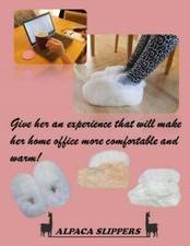 Unique, Useful Original Gifts for girls / her Alpaca fur slippers size 6 / 39