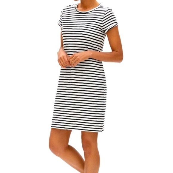 Gap Factory Black White Striped T-shirt Dress EUC Sz Lg