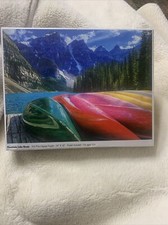 300 PIECE JIGSAW PUZZLE MOUNTAIN LAKE BOATS NEW SEALED IN BOX 24 X 18