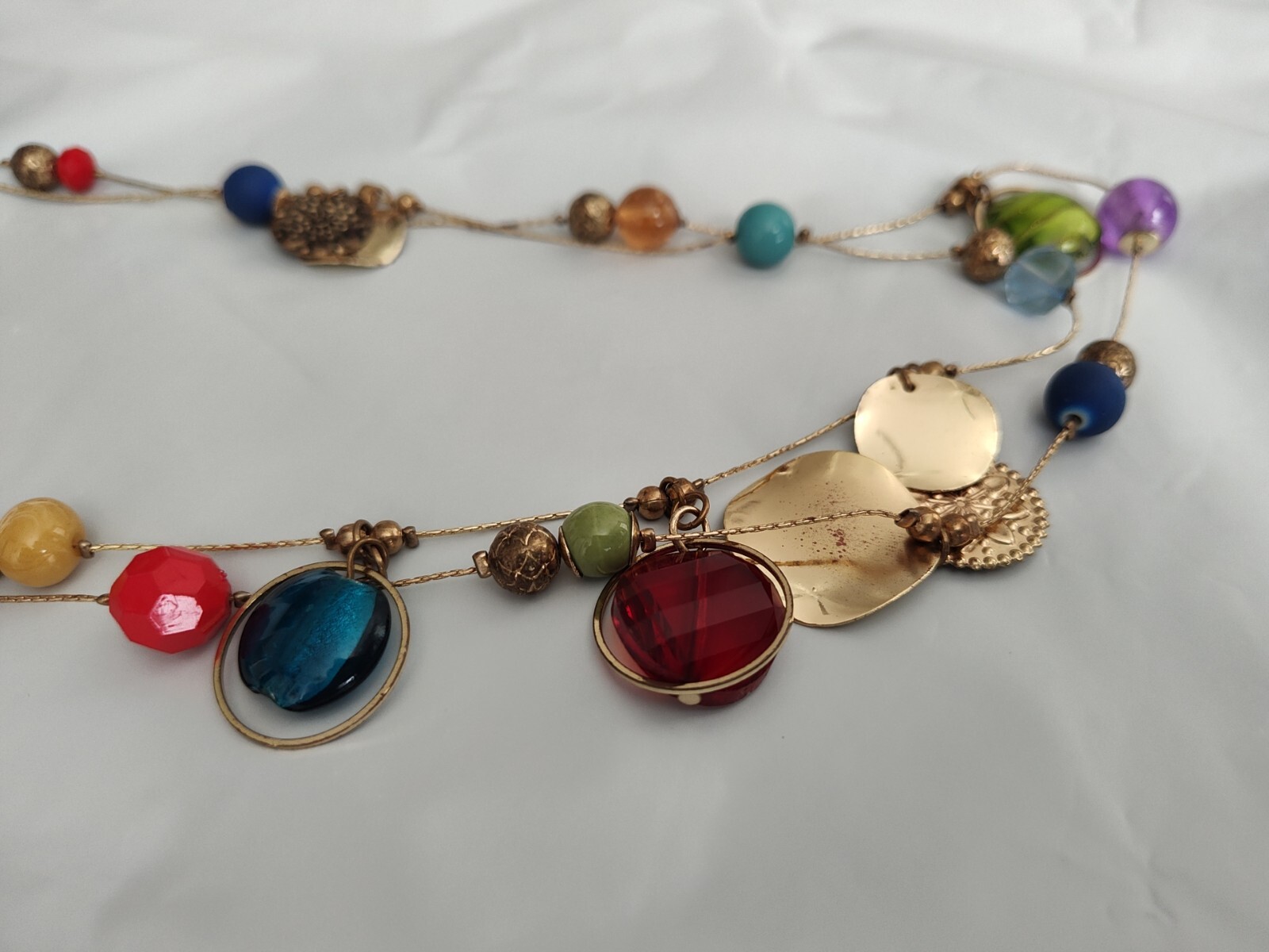 Layered Dangled Shaker Charm Statement Necklace M… - image 4