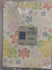 Vtg Gibson Gift wrap paper,2-sheets(20 In X30 In) , Flowers.