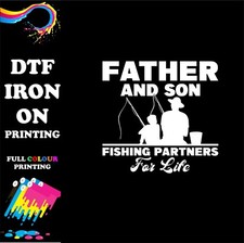 Father & Son Fishing Partner Iron On DTF Transfer Fathers Day Fishing Heat Press