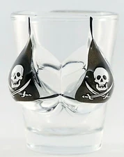 Pirate Flag Bikini Bust 3D Shot Glass