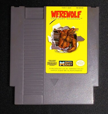 Werewolf: The Last Warrior Authentic Nintendo NES NRMT game cart w manual & dc
