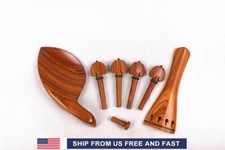 one set Violin Accessories Rosewood peg Chinrest tailpiece Endpin Natural Inlay