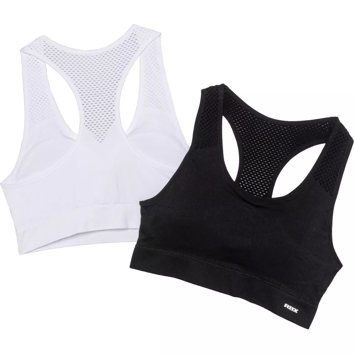 RBX Women Sports Bra 2 Pack 1- Solid Black & 1- White Medium & Large NWT  $38