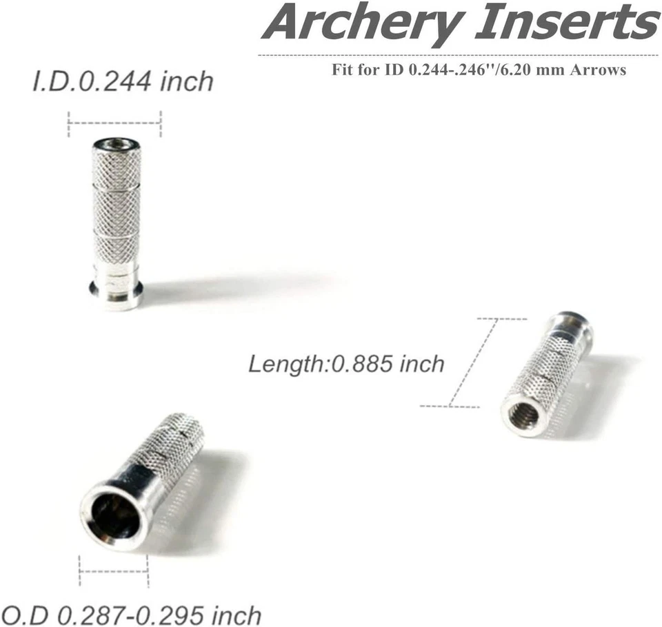 50 piezas insertos de aluminio puntos de campo de bala de 0,244/6,20 mm para eje de flecha de carbono EE. UU. Foto 2 de 4