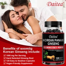KOREAN PANAX GINSENG Boost Energy Improve Mood Improve Endurance 30-120 Capsules
