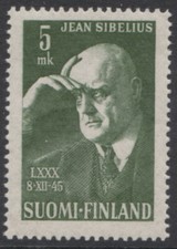 Finland 1945 80th Jean Sibelius, Composer MNH