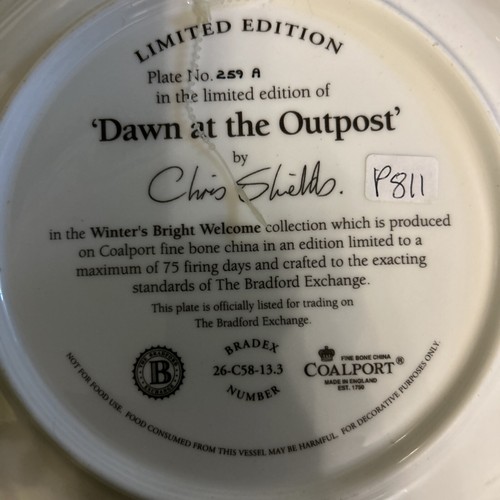 Coalport Bird Plate Dawn At The Outpost Chris Shields Winters Bright Welcome - Imagen 3 de 3
