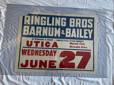 1956 Ringling Bros Barnum & Bailey Poster 21x28