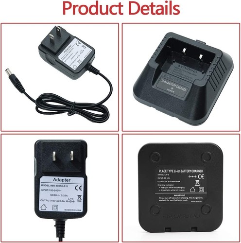 ORIGINAL BAOFENG UV-5R ADAPTER OR DESKTOP AC CHARGER FOR BAOFENG TWO WAY RADIOS - Zdjęcie 12 z 18