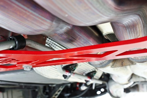 BMR DTB006R for 16-17 6th Gen Camaro Aluminum Driveshaft Tunnel Brace - Red - Picture 5 of 9
