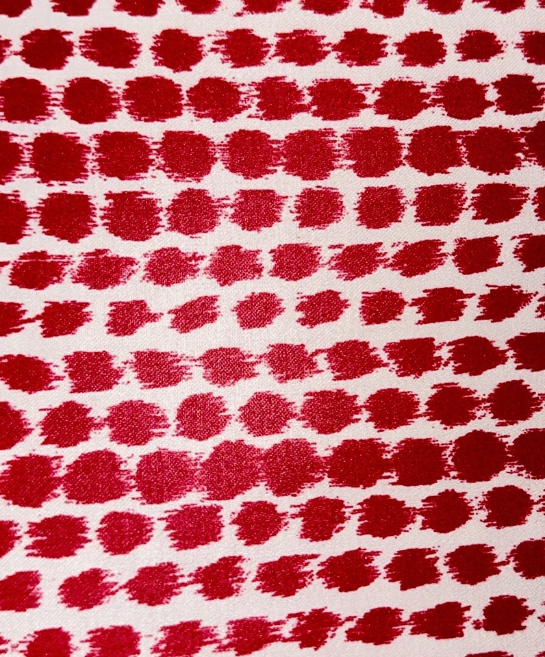 Bonita tela de algodón Braemore de colección 56”x4,4 yardas ladrillo puntos rojos en blanco Foto 2 de 4