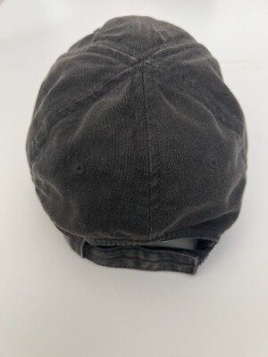 BALENCIAGA Logo Gray Baseball Cap Hat Black Adjustable Size L Used
