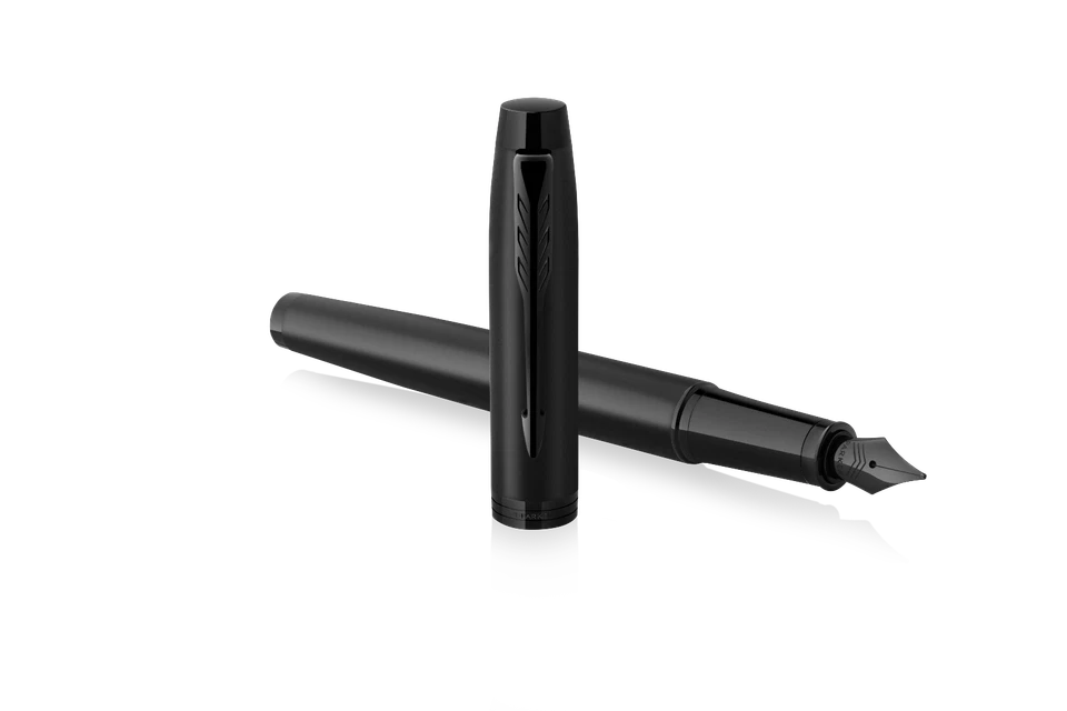 Parker IM Achromatic Kugelschreiber+Füllfederhalter mit Gravur graviert schwarz - Bild 3 von 4