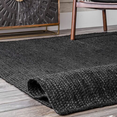 Jute braided modern home decor area rug rustic look non slip handmade carpet mat - Picture 14 of 43