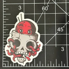 Skull Red Octopus Arms Cartoon- Vinyl Decal Sticker Bomb Skateboard Horror Surf