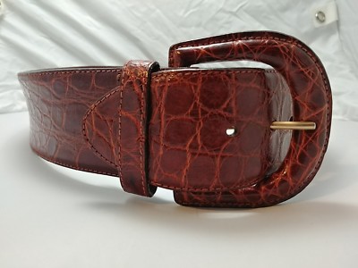 Ralph Lauren Genuine American Alligator Belt Made in Italy Ralph Lauren Black Genuine American Alligator Belt Made In  main image 3
