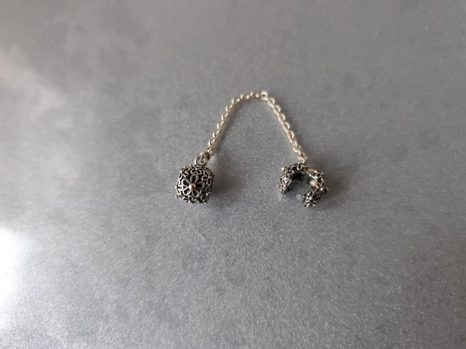 Original Pandora Charm Clip Sicherheitskette Bicolor Silber 925 ALE Gold 585 - Bild 3 von 3