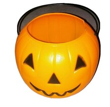 Trick or Treat Halloween Pumpkin Candy Carry Bucket w/Handle Jack O'Lantern Face