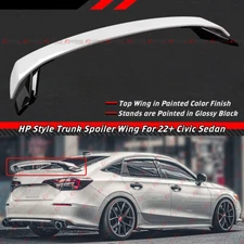 FOR 2022-2026 HONDA CIVIC SEDAN 2 TONE WHITE BLACK HP STYLE TRUNK SPOILER WING