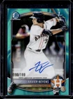 2025 Bowman Draft Xavier Neyens Chrome Auto Aqua Lava Refractor 1st #/199 Astros