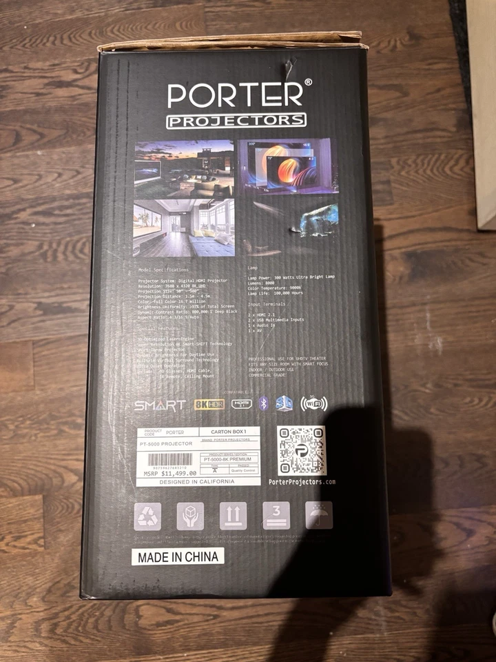 Brand-new Porter pt5000 Laser 8K projector with box and toolkits - Image 3 of 3