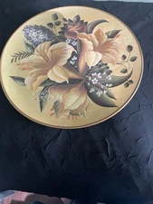 Home Interiors Decorative 2 Bloom Floral Bouquet Collector Plate 8" #13989 2005