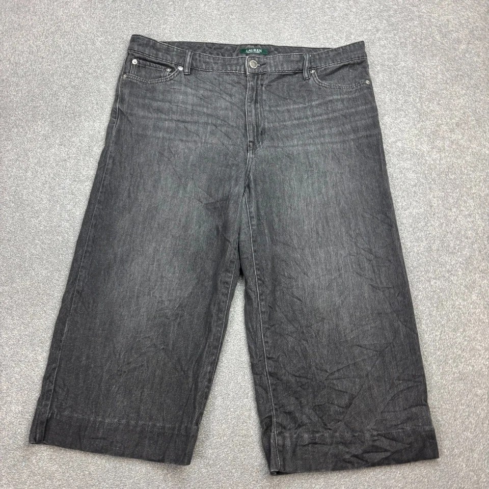 Ralph Lauren Pantalones Cortos Mujer Cintura 38 Gris Clásico Denim Jorts Retr... - Imagen 2 de 4