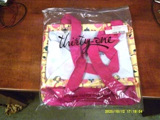 New Thirty One 31 Lets Flamingo Tote Reinforced Bottom and Top Collapsible Nice