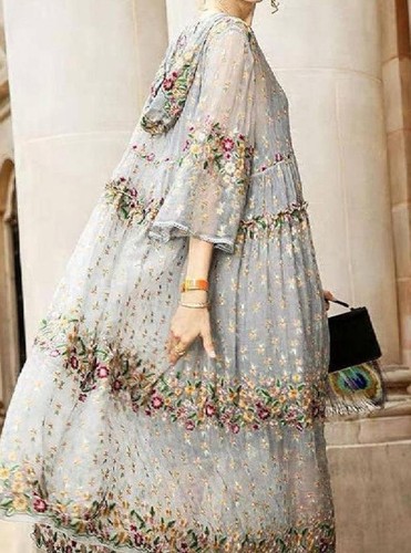Hooded Floral Maxi Dress – XL / 14 – Free People Style Boho Cottagecore NWT - Picture 4 of 9