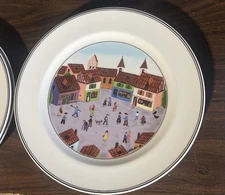 Villeroy & Boch Design Naif LaPlau 3 Dinner Plate Going To Market 10.5"