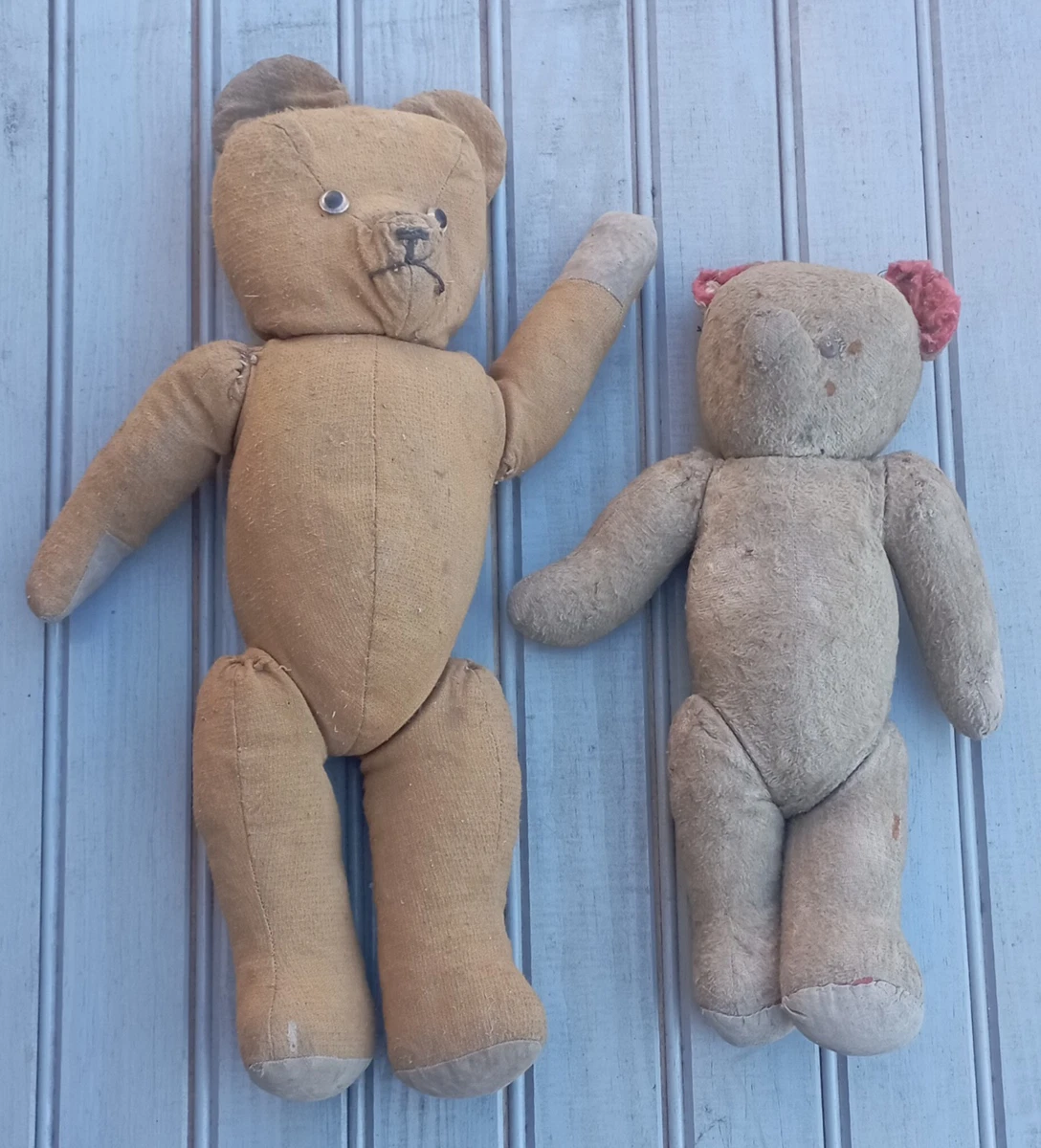 Lot De 2 Anciens Ours En Peluche - Vintage, Pour Collection Ou Déco