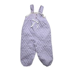 Vtg Evy Of California 24M Infant Girls One Piece Snap Purple Quilted Overalls